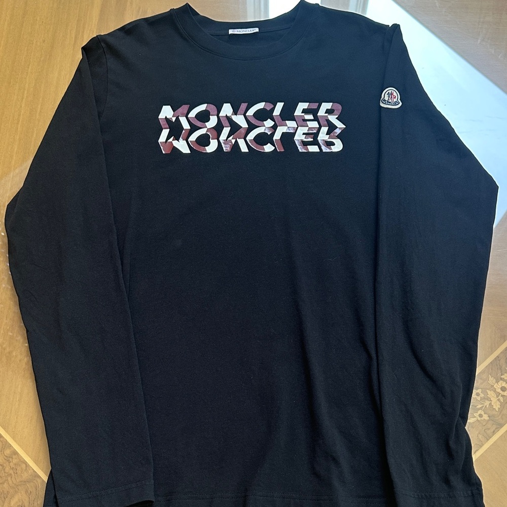 Moncler Black Graphic Long Sleeve Tee